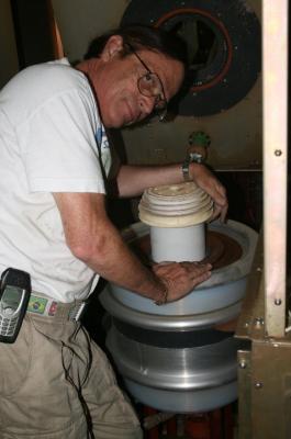 George installing the final tube.