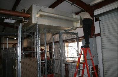 Balun matching devise being connected to the transmission line window to carry RF to the antenna.