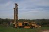 Rhombic pole holes being drilled